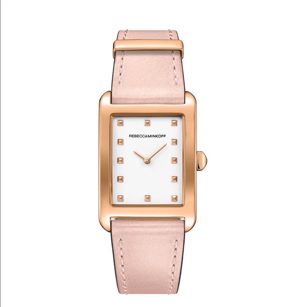 Rebecca Minkoff Moment Rose Gold Leather Watch